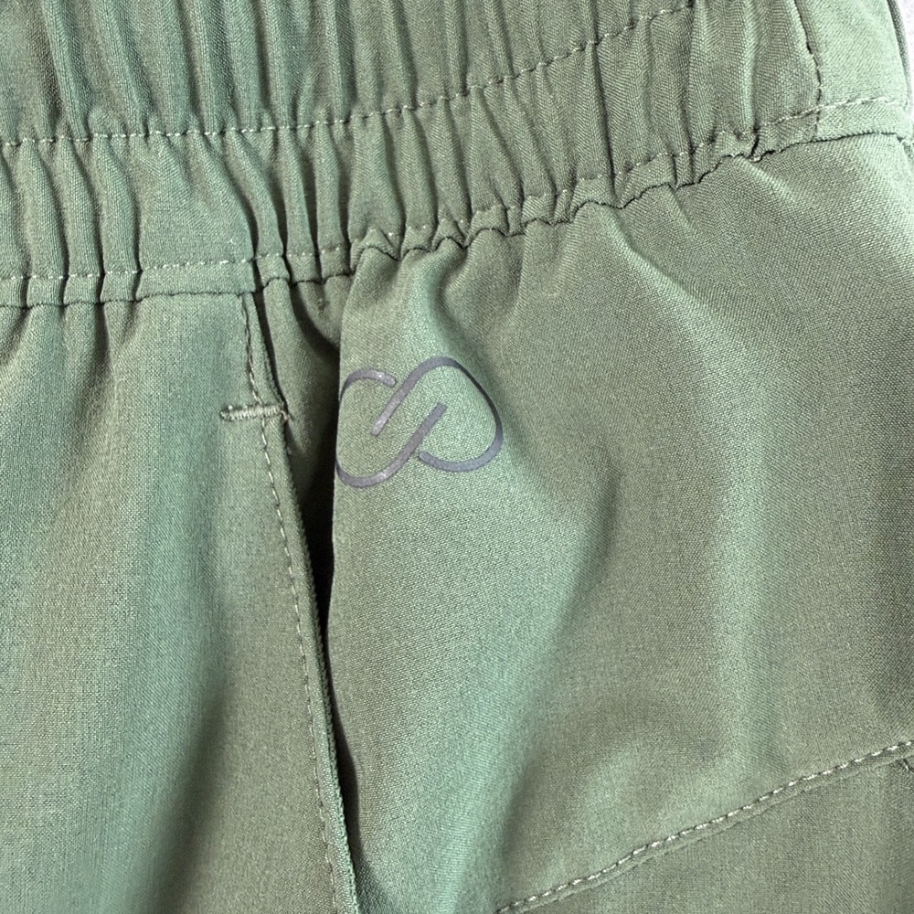Calia Athletic Pants Sz L Olive Green Ruched Leg Athleisure Minimalist Jogger - Picture 4 of 7